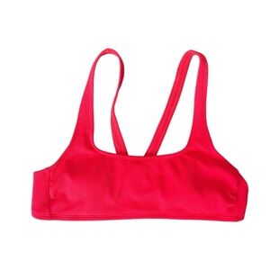 Neon Ribbed Swim Bikini Top